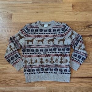 J. Crew dog print fair isle wool sweater